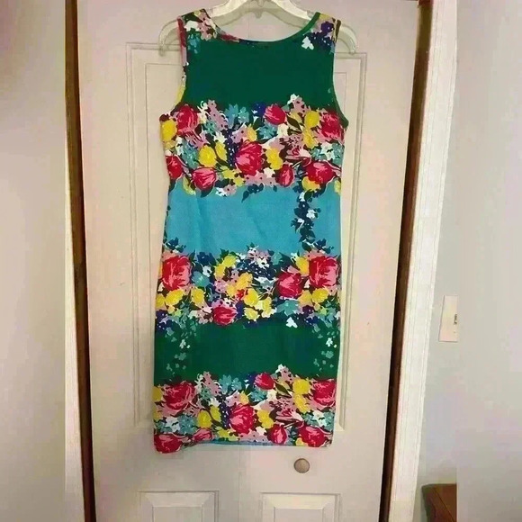 Talbots Floral Cotton Stretch seath dress size 10 - Picture 4 of 9